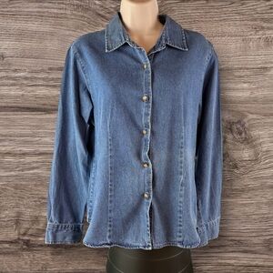 Premiere International Denim Shirt  Jacket Woman’s Medium Button Up (796)